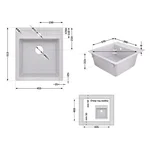Кухонная мойка Lidz 460×515 мм/200 GRA-09 из искусственного камня серая врезная (LIDZGRA09460515200)