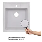 Кухонная мойка Lidz 460×515 мм/200 GRA-09 из искусственного камня серая врезная (LIDZGRA09460515200)