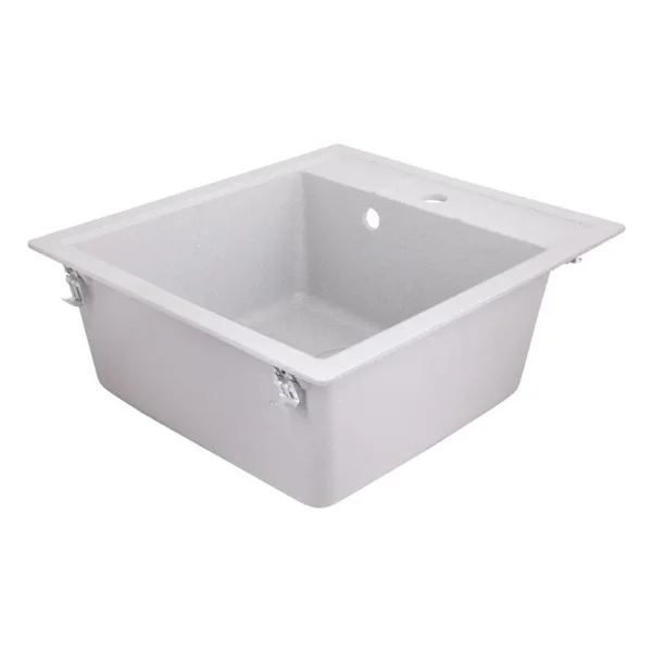 Кухонная мойка Lidz 460×515 мм/200 GRA-09 из искусственного камня серая врезная (LIDZGRA09460515200)