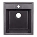 Кухонна мийка Lidz 460×515 мм/200 GRF-13 графітова зі штучного каменю, врізна (LIDZGRF13460515200)