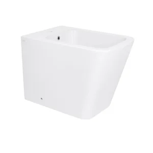 Биде напольное Qtap QT05443370W Crow керамическое белое с горизонтальным выпуском (QT05443370W)