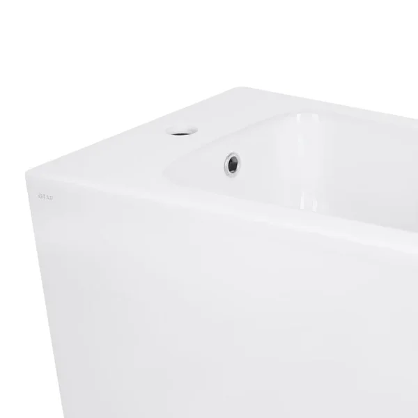 Біде підлогове Qtap QT05443370W Crow керамічне біле з горизонтальним випуском (QT05443370W)