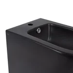 Біде підлогове Qtap QT14441003CMB Scorpio керамічне чорне матове з горизонтальним випуском (QT14441003CMB)