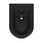Біде підлогове Qtap QT14441003CMB Scorpio керамічне чорне матове з горизонтальним випуском (QT14441003CMB)