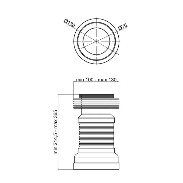 Гнучка труба для унітаза Lidz 370 мм (60 01 G001 00)