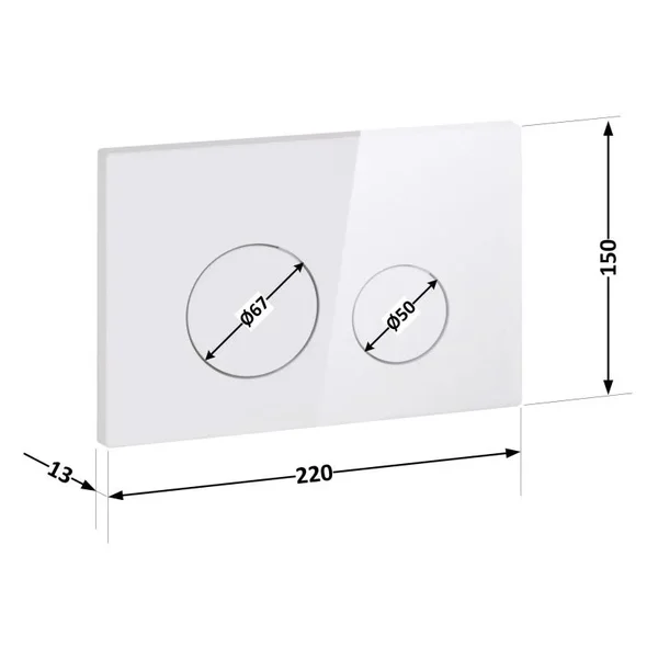 Панель змиву для унітаза Qtap Nest QT0111M11110W з білого ABS-пластику, дворежимна (QT0111M11110W)