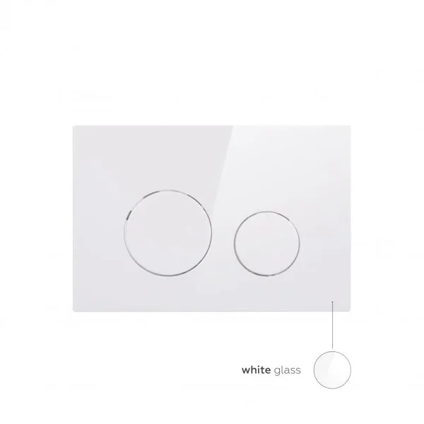 Панель змиву для унітаза Qtap Nest QT0111M11110W з білого ABS-пластику, дворежимна (QT0111M11110W)
