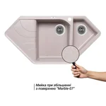 Кухонная мойка Lidz MAR-07 1000×500 мм песочная из искусственного камня с дополнительной чашей и левым крылом (LIDZMAR071000500225)