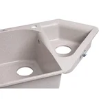 Кухонная мойка Lidz MAR-07 1000×500 мм песочная из искусственного камня с дополнительной чашей и левым крылом (LIDZMAR071000500225)
