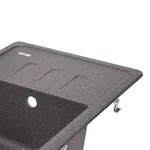 Кухонна мийка Lidz 620×435 мм/200 GRF-13 графітова зі штучного каменю з універсальним крилом (LIDZGRF13620435200)