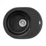 Кухонная мойка Lidz 620×500 мм/200 GRF-13 графитовая из искусственного камня с универсальным крылом (LIDZGRF13620500200)
