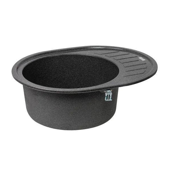 Кухонная мойка Lidz 620×500 мм/200 GRF-13 графитовая из искусственного камня с универсальным крылом (LIDZGRF13620500200)
