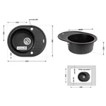 Кухонна мийка Lidz 620×500 мм/200 BLM-14 зі штучного каменю врізна з універсальним крилом (LIDZBLM14620500200)