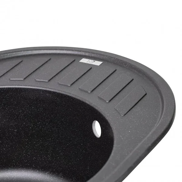 Кухонна мийка Lidz 620×500 мм/200 BLM-14 зі штучного каменю врізна з універсальним крилом (LIDZBLM14620500200)