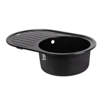 Кухонная мойка Lidz 780×500 мм/200 BLM-14 из искусственного камня черный металлик с универсальным крылом (LIDZBLM14780500200)