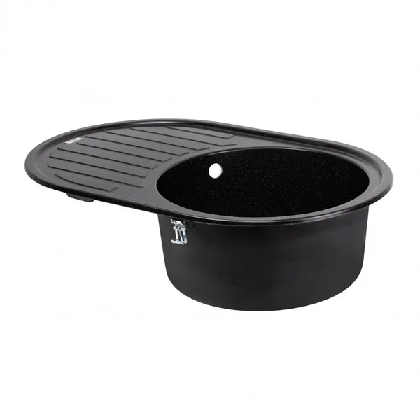 Кухонная мойка Lidz 780×500 мм/200 BLM-14 из искусственного камня черный металлик с универсальным крылом (LIDZBLM14780500200)