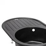 Кухонная мойка Lidz 780×500 мм/200 BLM-14 из искусственного камня черный металлик с универсальным крылом (LIDZBLM14780500200)