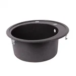 Кухонная мойка врезная круглая Lidz D510/200 GRF-13 из искусственного камня графитовая с сифоном (LIDZGRF13D510200)