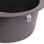 Кухонная мойка врезная круглая Lidz D510/200 GRF-13 из искусственного камня графитовая с сифоном (LIDZGRF13D510200)