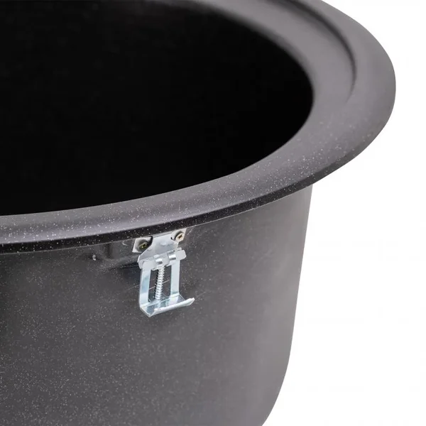 Кухонная мойка Lidz D510/200 BLM-14 из искусственного камня черный металлик круглая (LIDZBLM14D510200)