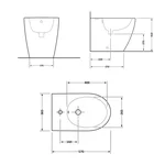 Біде підлогове Qtap Robin 565x360x405 Matt black QT13442141CMB