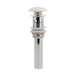 Донний клапан для раковини Qtap PU02O латунний білий з переливом (QT066PU02OW)