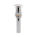 Донний клапан для раковини Qtap PU02O латунний білий з переливом (QT066PU02OW)
