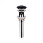 Донний клапан Click-Clack для раковини Qtap PU03O латунний чорний матовий з переливом (QT066PU03OMB)