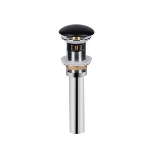 Донный клапан для раковины Qtap PU03O 225х70х70 Matt black с переливом