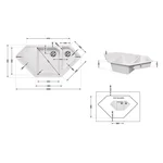 Кухонна мийка Lidz 1000×500 мм/225 WHI-01 зі штучного каменю біла кутова з додатковою чашею (LIDZWHI011000500225)