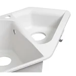 Кухонна мийка Lidz 1000×500 мм/225 WHI-01 зі штучного каменю біла кутова з додатковою чашею (LIDZWHI011000500225)