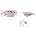 Кухонна мийка Lidz 1000×500 мм/225 COL-06 зі штучного каменю світло-бежева кутова з додатковою чашею та лівим крилом (LIDZCOL061000500225)
