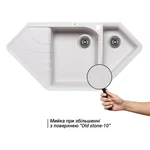 Кутова кухонна мийка Lidz 1000×500 мм/225 STO-10 світло-сіра зі штучного каменю з додатковою чашею (LIDZSTO101000500225)