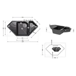 Кухонна мийка Lidz BLM-14 1000×500 мм зі штучного каменю чорний металік з додатковою чашею та лівим крилом (LIDZBLM141000500225)