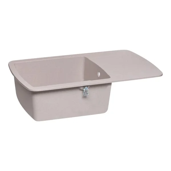 Кухонна мийка Lidz COL-06 770×490 мм/200 зі штучного каменю світло-бежева з універсальним крилом (LIDZCOL06770490200)
