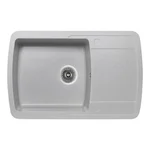 Кухонна мийка Lidz 770×490 мм/200 GRA-09 зі штучного каменю сіра врізна з універсальним крилом (LIDZGRA09770490200)