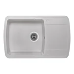 Кухонна мийка Lidz STO-10 770×490 мм світло-сіра зі штучного каменю з універсальним крилом (LIDZSTO10770490200)