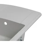 Кухонна мийка Lidz STO-10 770×490 мм світло-сіра зі штучного каменю з універсальним крилом (LIDZSTO10770490200)