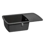 Кухонна мийка Lidz 770×490 мм/200 GRF-13 графітова зі штучного каменю з універсальним крилом (LIDZGRF13770490200)