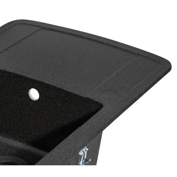 Кухонна мийка Lidz 770×490 мм/200 GRF-13 графітова зі штучного каменю з універсальним крилом (LIDZGRF13770490200)