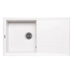 Кухонная мойка Lidz 860×500 мм/240 WHI-01 из искусственного камня белая врезная с универсальным крылом (LIDZWHI01860500240)