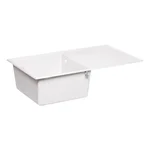 Кухонная мойка Lidz 860×500 мм/240 WHI-01 из искусственного камня белая врезная с универсальным крылом (LIDZWHI01860500240)