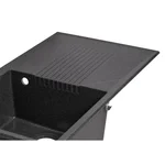 Кухонна мийка Lidz 860×500 мм/240 GRF-13 графітова зі штучного каменю з універсальним крилом (LIDZGRF13860500240)