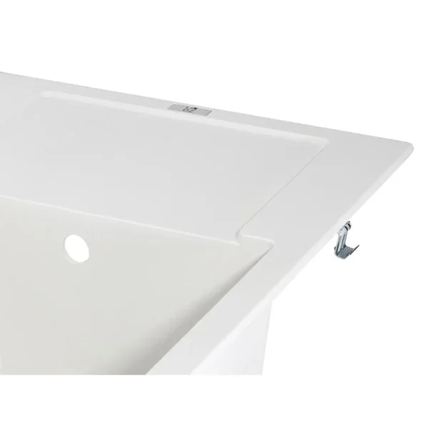 Кухонна мийка Lidz 781×510 мм/200 WHI-01 біла зі штучного каменю з універсальним крилом (LIDZWHI01781510200)