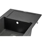 Кухонна мийка Lidz 781×510 мм/200 GRF-13 зі штучного каменю графітова з універсальним крилом (LIDZGRF13781510200)