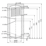 Теплоакумулятор Thermo Alliance TAI-10 350 з теплообмінником 1,4 кв. м з ізоляцією 60 мм