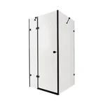Душова кабіна Qtap Capricorn BLA10128RC6 120×80 мм см розпашна, чорна, з прозорим склом 6 мм та покриттям CalcLess, без піддона (CAPBLA10128RC6)