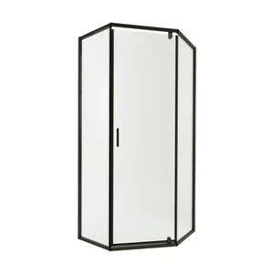 Душова кабіна Qtap Scorpio BLA10115-AC6 розпашна 100×100 мм см, чорна, з прозорим склом 6 мм та покриттям CalcLess, без піддона (SCOBLA10115AC6)