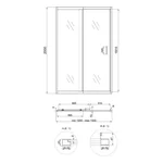 Раздвижная душевая дверь в нишу Qtap CRM2012-13C6 Taurus CRM2012-13.C6 120-130×200 мм см, хром, прозрачное стекло 6 мм с покрытием CalcLess (TAUCRM201213C6)