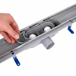 Трап линейный Qtap Dry Tile304-700 из нержавеющей стали с сухим затвором под плитку (QTDRYTILE304700)
